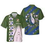 Custom Vintage Bowling Hawaiian Shirt For Men, Custom Vintage Argyle Bowling Team Shirts BE0009
