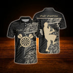Crazy Grandmaz Custom Tribal Darts Polo Shirt For Men, Custom Tribal Dart Shirt