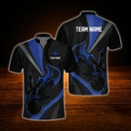 Custom Flame Red Black Bowling Men Jersey, Custom Flame Bowling Team Shirt