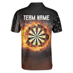 Custom Flaming Dartboard Polo Shirt For Men, Custom Flame Darts Team Shirts DE0072