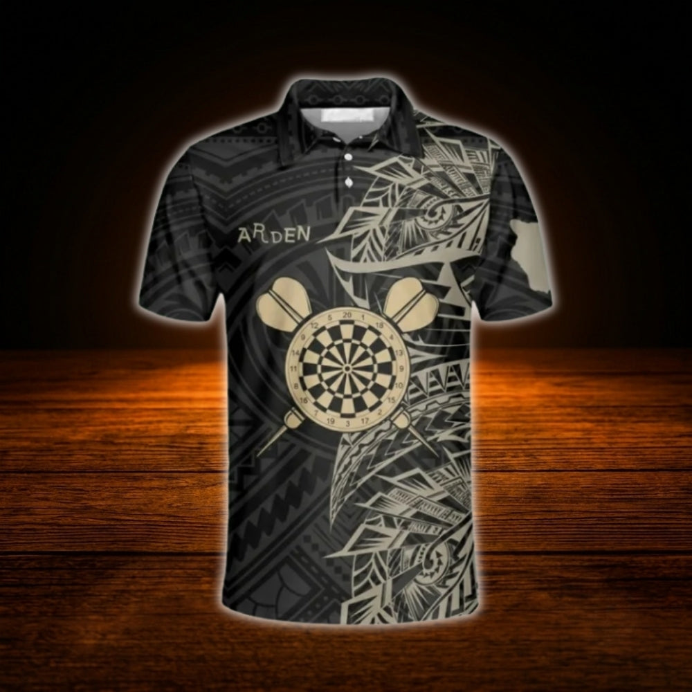Crazy Grandmaz Custom Tribal Darts Polo Shirt For Men, Custom Tribal Dart Shirt