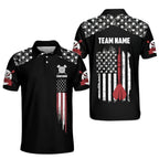 Custom American Flag Dart Polo Shirt Mens, Custom Patriotic Darts Team Shirts DZ0018