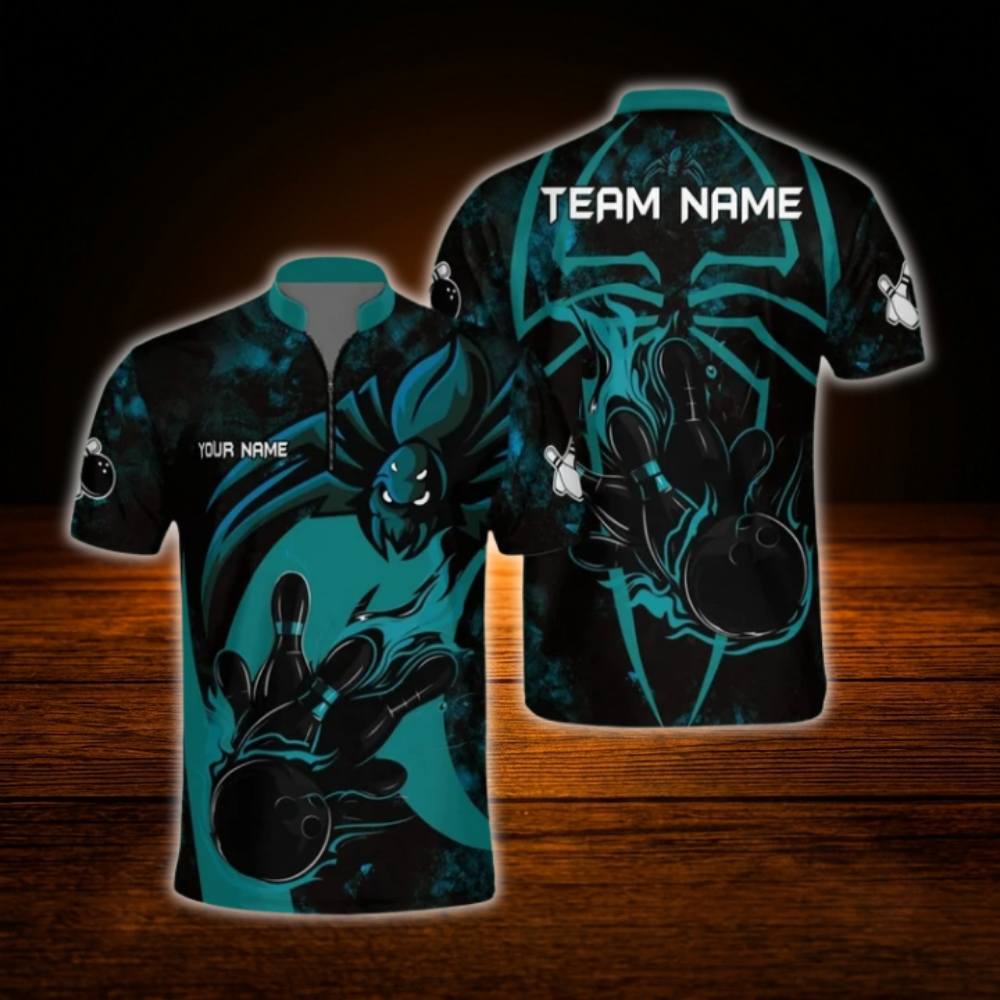 Men's Custom Red Spider Bowling Jersey, Custom Spider Team Bowling Shirt