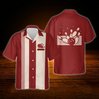 Custom Vintage Bowling Hawaiian Shirt Black Beige, Custom Vintage Bowling Shirt Team