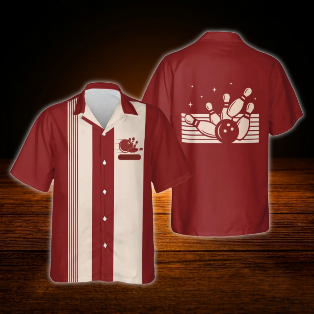 Custom Vintage Bowling Hawaiian Shirt Black Beige, Custom Vintage Bowling Shirt Team