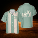 Custom Vintage Bowling Hawaiian Shirt Black Beige, Custom Vintage Bowling Shirt Team