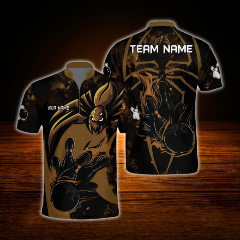 Men's Custom Red Spider Bowling Jersey, Custom Spider Team Bowling Shirt
