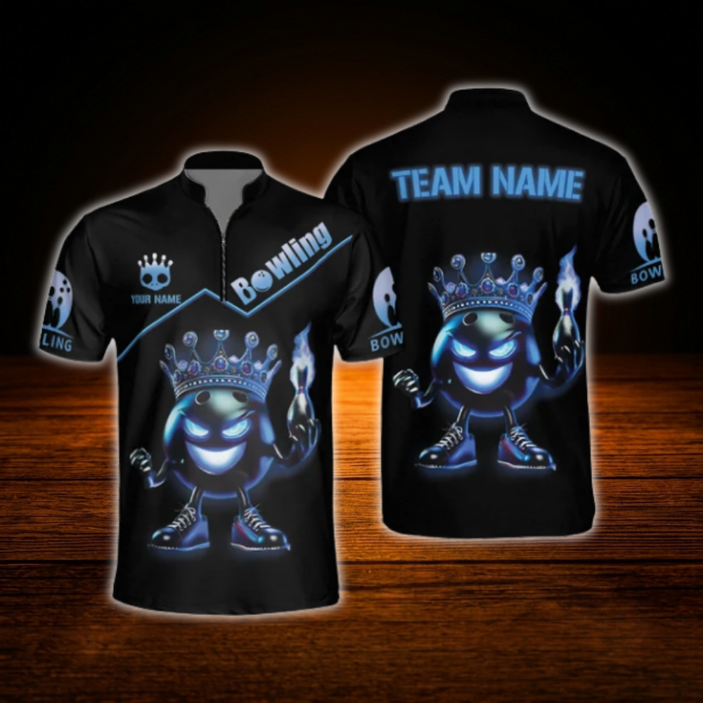 Custom Flame King Ball Bowling Men Jersey, Custom Flame Bowling Shirt Team