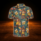 Funny Beer Bigfoot Tropical Men's Golf Polo Shirt, Bigfoot Golf Shirt