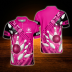 Custom Red Bowling Polo Shirts For Men, Custom Bowling Shirts