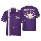Custom Vintage Mens Black Hawaiian Bowling Shirt, Custom Vintage Bowling Team Shirts BZ0380