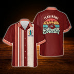 Custom Teal Vintage Bowling Hawaiian Shirt For Men Women, Custom Vintage Team Bowling Shirt