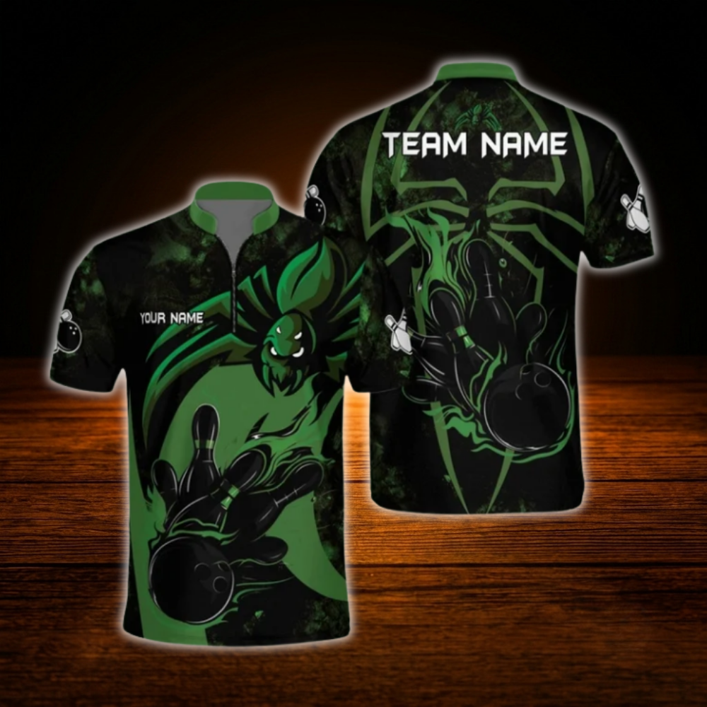 Men's Custom Red Spider Bowling Jersey, Custom Spider Team Bowling Shirt