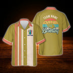 Custom Teal Vintage Bowling Hawaiian Shirt For Men Women, Custom Vintage Team Bowling Shirt