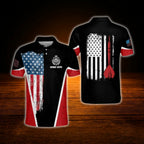 Custom USA Flag Darts Polo Shirt For Men, Custom Patriotic Dart Team Shirts