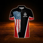 Custom USA Flag Darts Polo Shirt For Men, Custom Patriotic Dart Team Shirts