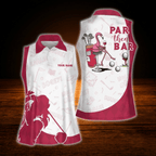 Custom Par Then Bar Flamingo Women's Sleeveless Golf Shirrt, Custom Flamingo Golf Shirts Ladies