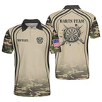 Custom Camo Darts Polo Shirt For Men, Custom Camo Darts Team Shirts DZ0021