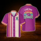 Custom Teal Vintage Bowling Hawaiian Shirt For Men Women, Custom Vintage Team Bowling Shirt