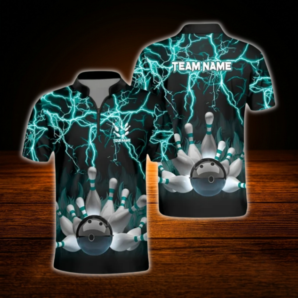 Custom Thunder Ligtning Bowling Jersey For Men, Custom Thunder Bowling Team Shirt