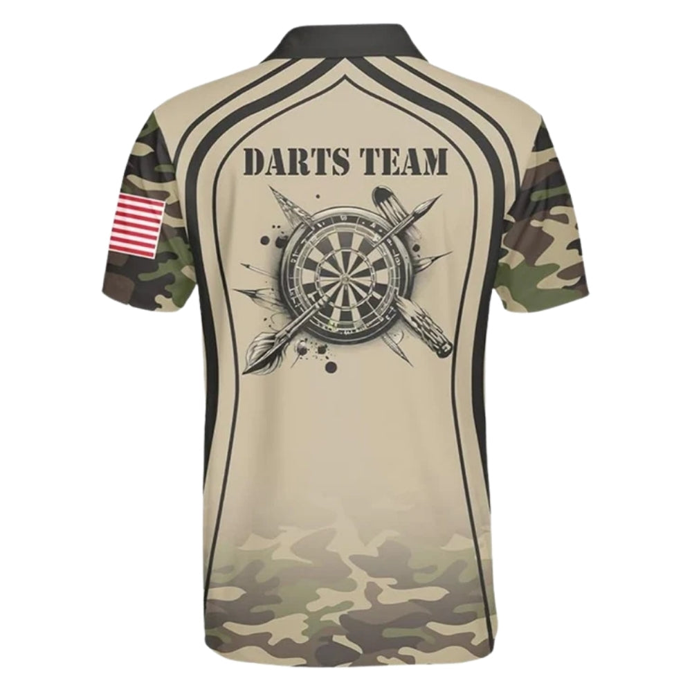 Custom Camo Darts Polo Shirt For Men, Custom Camo Darts Team Shirts DZ0021