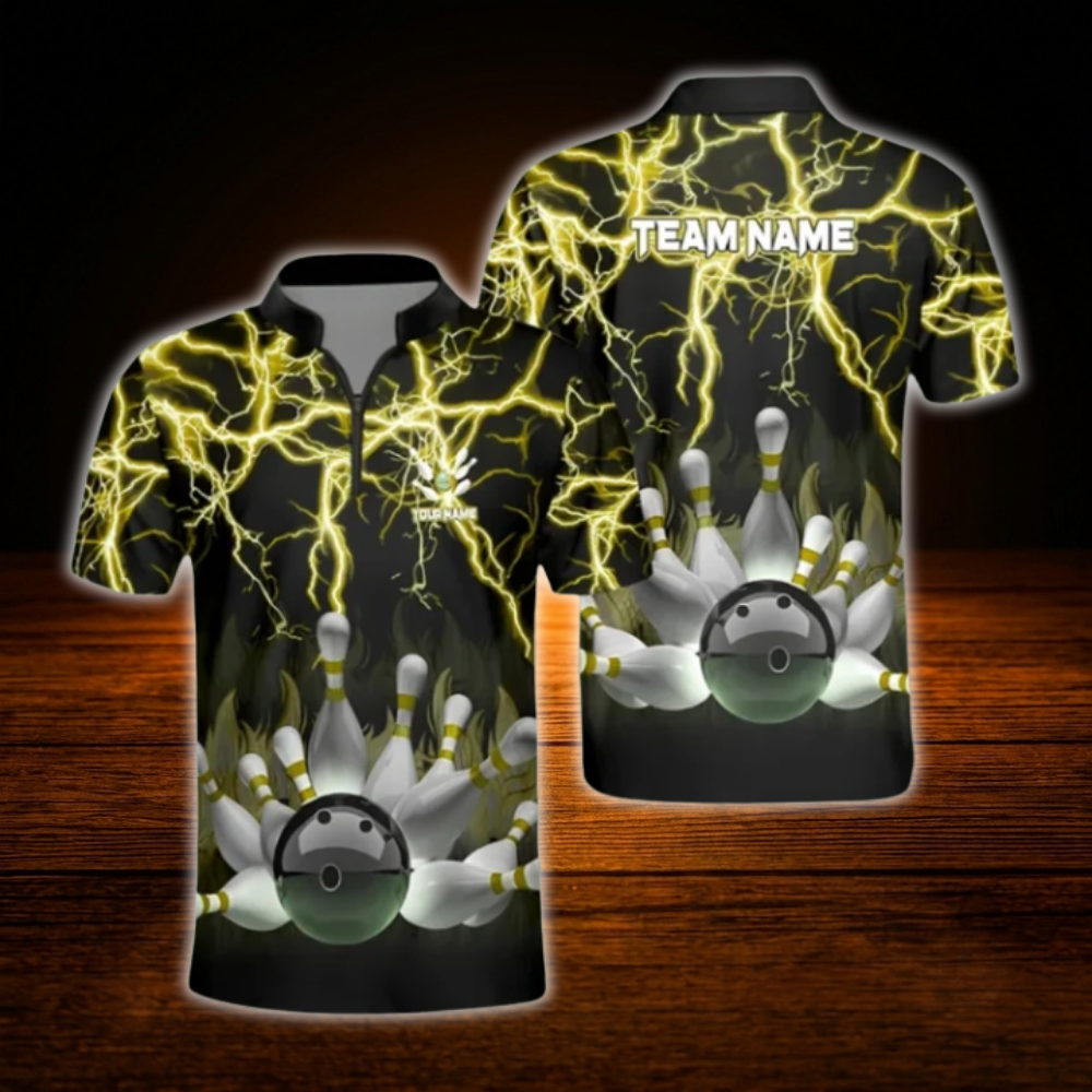 Custom Thunder Ligtning Bowling Jersey For Men, Custom Thunder Bowling Team Shirt