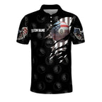 Custom American Flag 8 Ball Polo Shirt For Men, Custom Patriotic Billiard Team Shirts BIZ0001