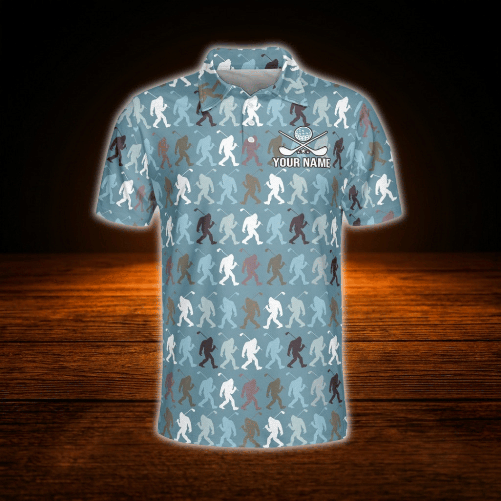 Custom Bigfoot Men's Polo Golf Shirt, Custom Bigfoot Golf Shirt