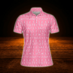 Stickfigures Pink Golf Polo Shirts For Women, Funny Golf Shirts For Ladies