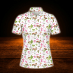 Margarita Cowgirl Golf Polo Shirts For Women, Western Cocktail Golf Shirts For Ladies