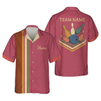 Custom Retro Black Bowling Hawaiian Shirt For Men, Custom Retro Bowling Team Shirts BZ0374