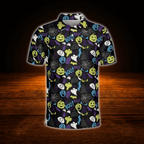 Pumpkin Ghost Halloween Golf Polo Men's, Halloween Golf Shirt