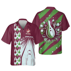 Custom Vintage Bowling Hawaiian Shirt For Men, Custom Vintage Argyle Bowling Team Shirts BE0009
