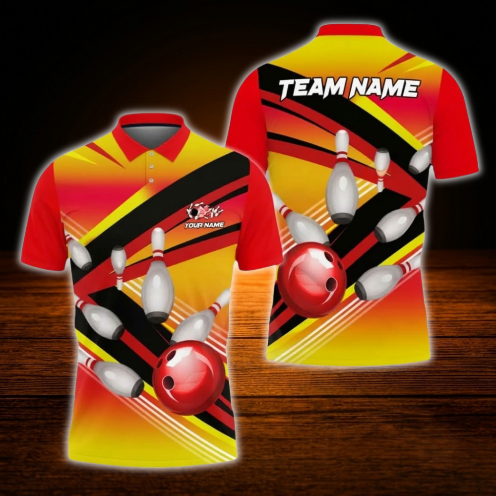 Custom Blue Bowling Team Polo Shirt For Men, Custom Bowling Shirt