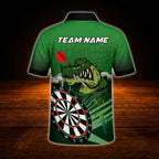 Custom Crocodile Darts Polo Shirt For Men Green, Custom Crocodile Dars Team Shirt
