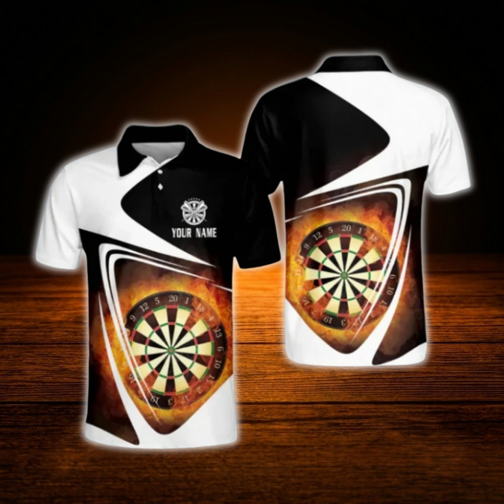 Custom Flame Darts Polo Shirt For Men, Custom Flame Darts Shirt