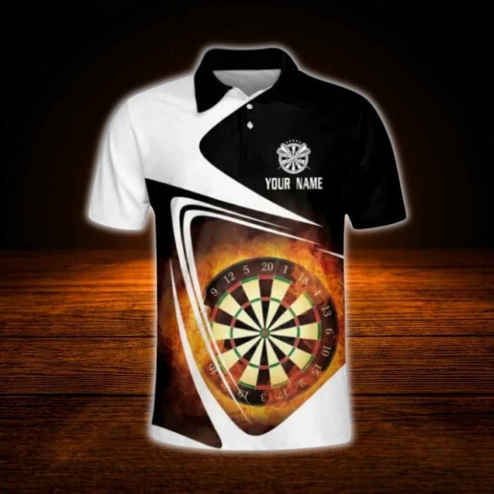 Custom Flame Darts Polo Shirt For Men, Custom Flame Darts Shirt