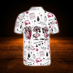 Flamingo Par Then Bar Men's Polo Golf Shirt, Flamingo Drinking Golf Shirt