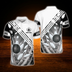 Custom Red Bowling Polo Shirts For Men, Custom Bowling Shirts
