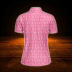 Stickfigures Pink Golf Polo Shirts For Women, Funny Golf Shirts For Ladies
