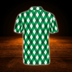 Men's Green Argyle Golf Polo Shirt, Argyle Golf Shirt