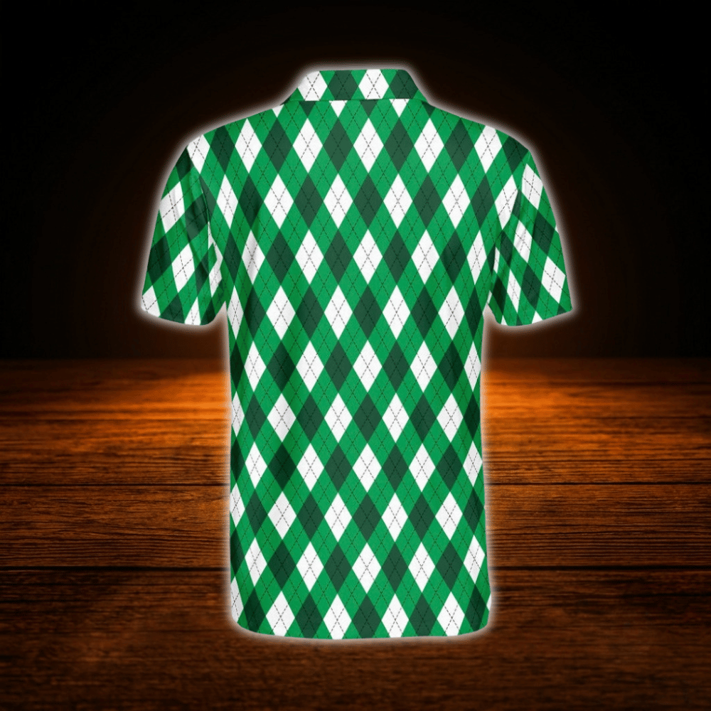Men's Green Argyle Golf Polo Shirt, Argyle Golf Shirt