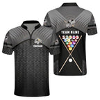 Custom Team Red And Grey Billiard Jersey Shirt Mens, Custom Billiards Pool Shirts BIZ0030