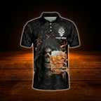 Darts And Beer That's Why I'm Here Custom Skull Darts Polo Shirt Men, Custom Beer Dart Shirts