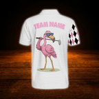 Custom Team Flamingo Argyle Golf Polo Shirt For Men, Custom Flamingo Golf Shirt