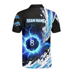 Custom Blue Thunder 8 Ball Billiard Polo Shirt For Men, Custom Thunder Billiard Team Shirts BIZ0031