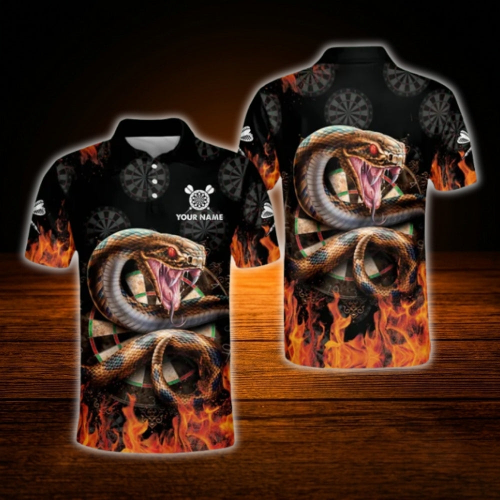 Custom Snake Fire Darts Polo Shirt For Men, Custom Team Snake Dart Shirts