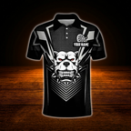 Custom Bulldog Darts Men Polo Shirt Black, Custom Bulldog Darts Team Shirt