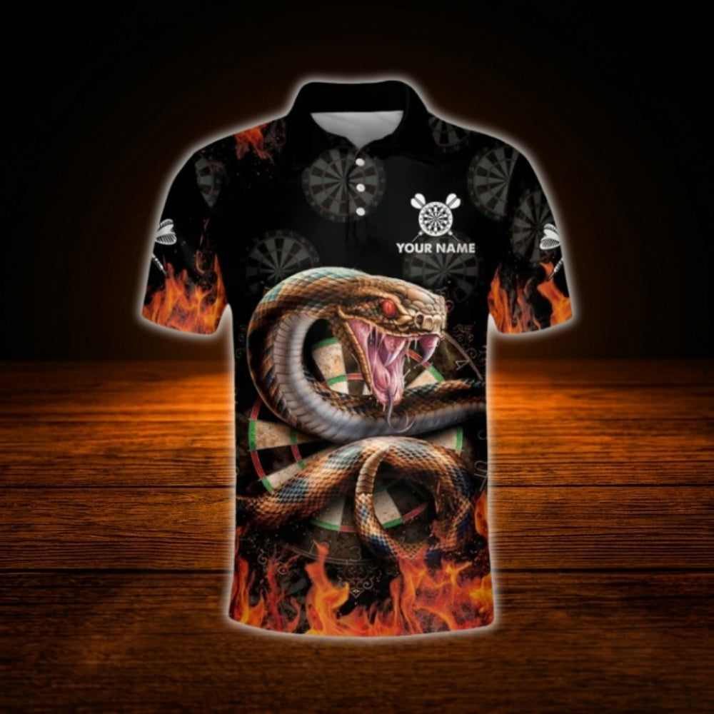 Custom Snake Fire Darts Polo Shirt For Men, Custom Team Snake Dart Shirts