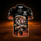 Custom Snake Fire Darts Polo Shirt For Men, Custom Team Snake Dart Shirts